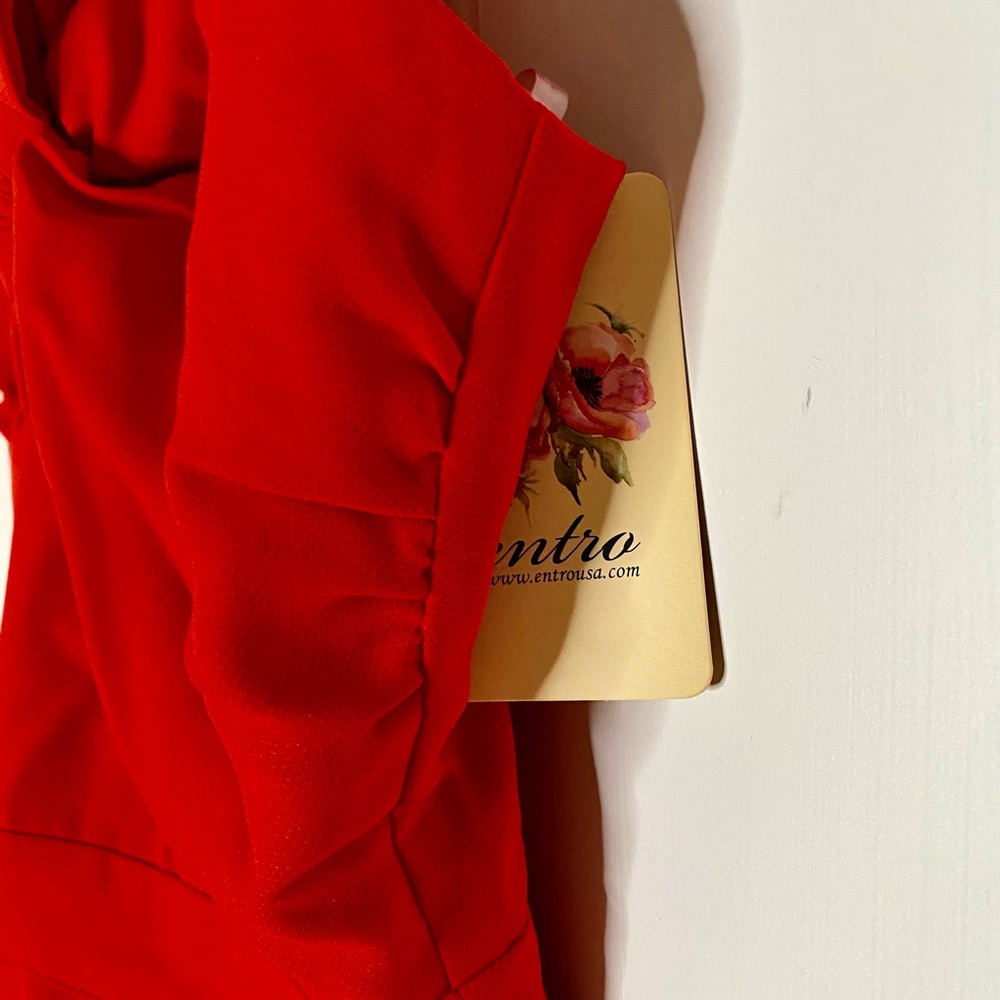 COPY ❤️ Red Bow Jumpsuit /Vici, Size Small, Holiday Cocktail 🍸 Party, NWT - Picture 6 of 16